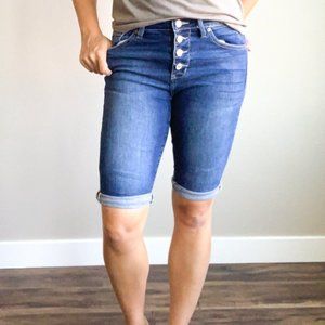 KanCan Button Down Bermuda Shorts